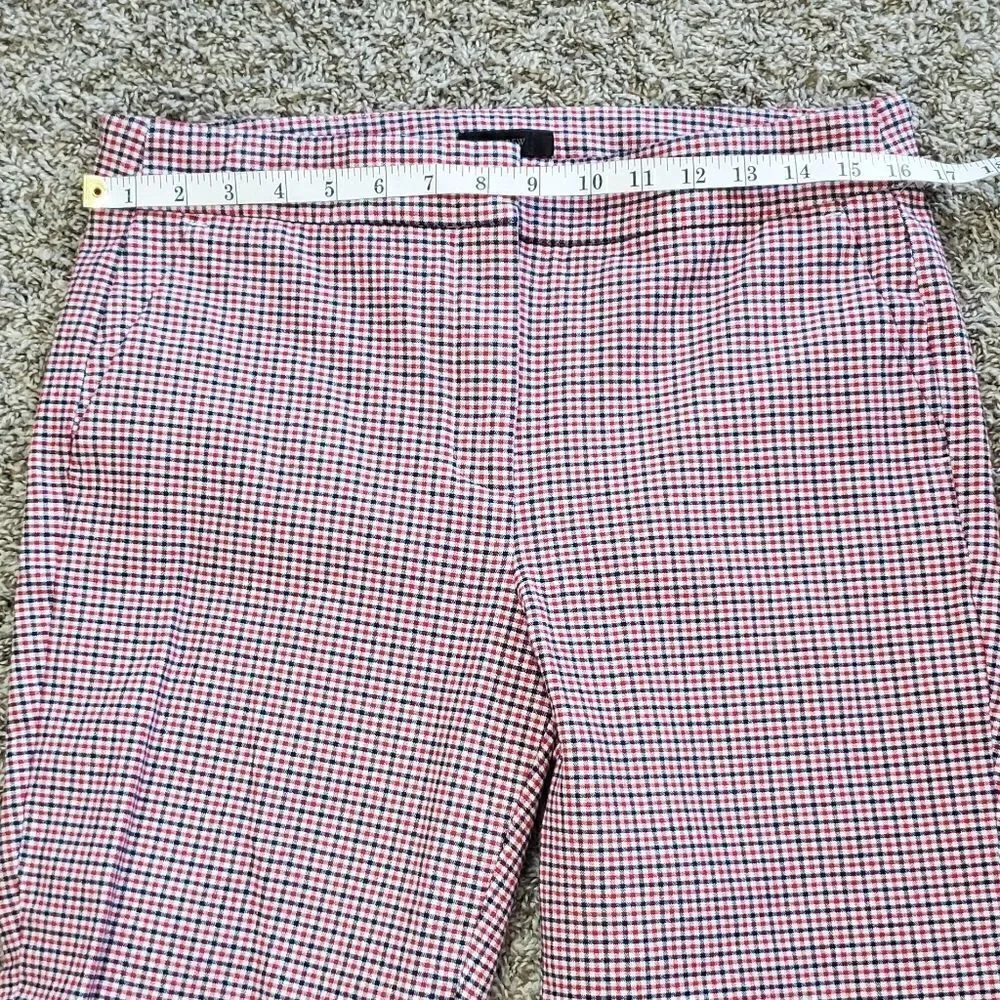 J. Crew Red,Black & White Plaid Ankle Pants